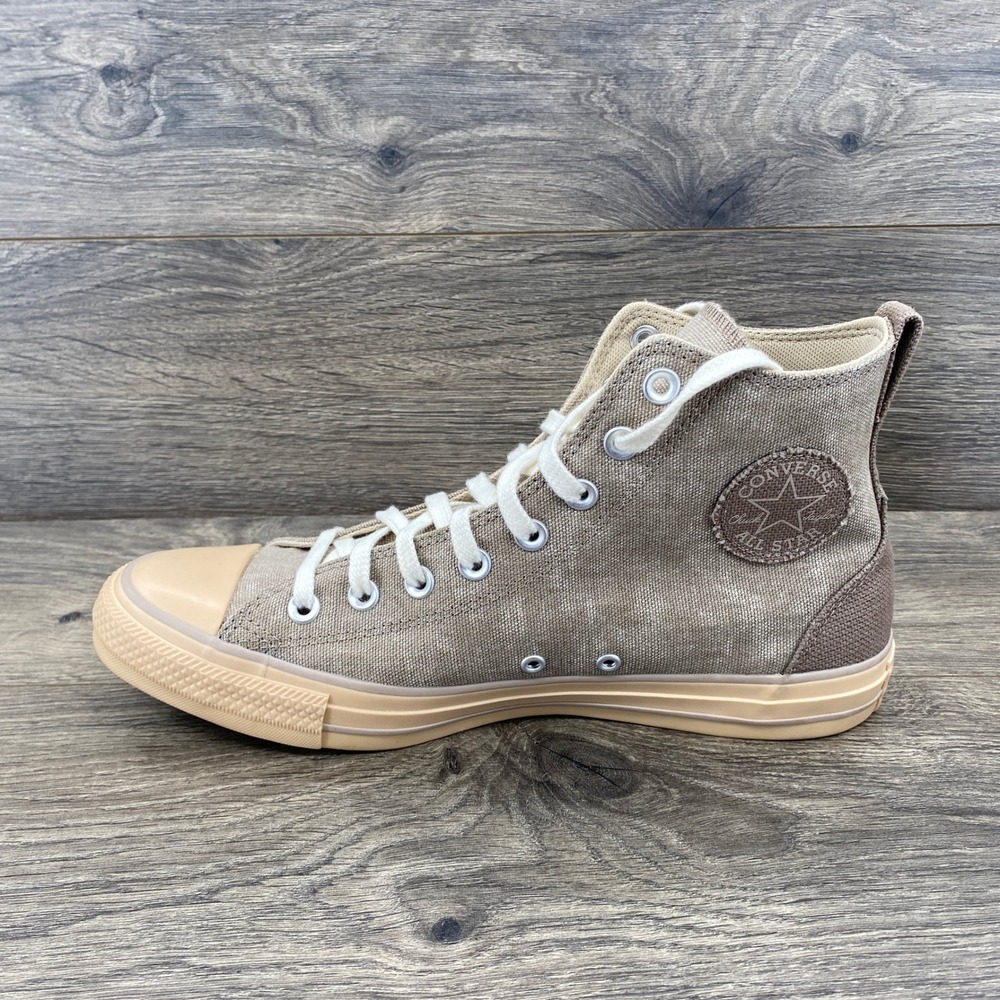 Converse Chuck Taylor All Star High Top Khaki Brown Twill Sneakers Mens 9.5 - Picture 7 of 12